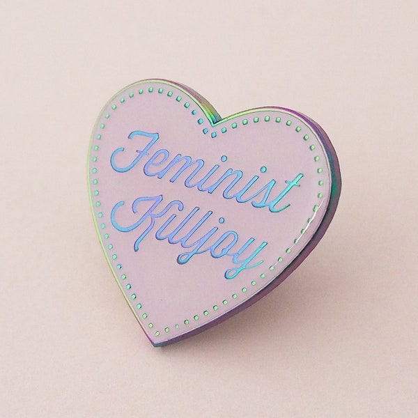 Feminist Killjoy Rainbow Plated Pastel Pink Soft Enamel Lapel Pin