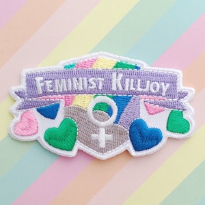 Parche termoadhesivo feminista Killjoy: parche pastel, parche feminista
