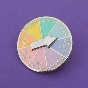 Anxiety Spinner Pin Badge - Mental Health Gifts - Enamel Pin - Lapel Pin