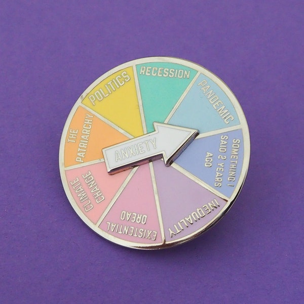 Anxiety Spinner Pin Badge - Mental Health Gifts - Enamel Pin - Lapel Pin