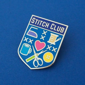 Bright Stitch Club Pin Badge - Sewing Enamel Pin - Lapel Badge - Craft Gifts