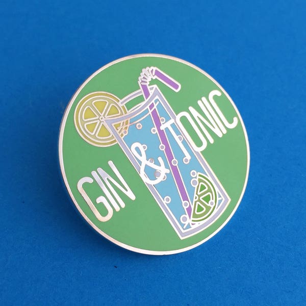 Gin and Tonic Enamel Pin Badge - Gin Badge - Lapel Pin, Tie Pin