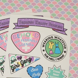 Feminist Killjoy Sticker Sheet - Vinyl Feminism Stickers