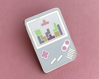 Pastel Gameboy Tetris Enamel Pin Badge, Lapel Pin, Tie Pin