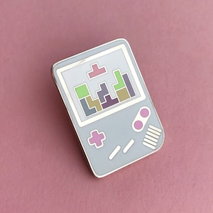 Pastel Gameboy Tetris Enamel Pin Badge, Lapel Pin, Tie Pin image 1