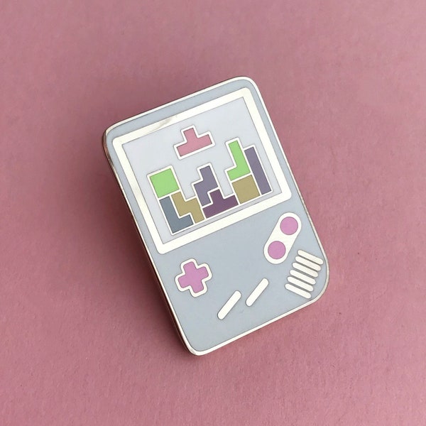 Pastel Gameboy Tetris Enamel Pin Badge, Lapel Pin, Tie Pin
