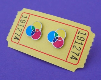 CMYK Stud Earrings