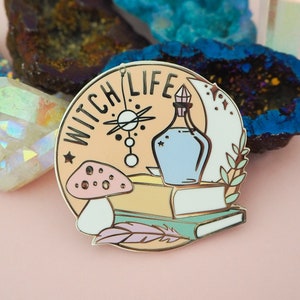 Witch Life Enamel Pin Pastel Hard Enamel Pin image 1