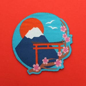 Japan Mount Fuji Cherry Blossom Iron On Patch