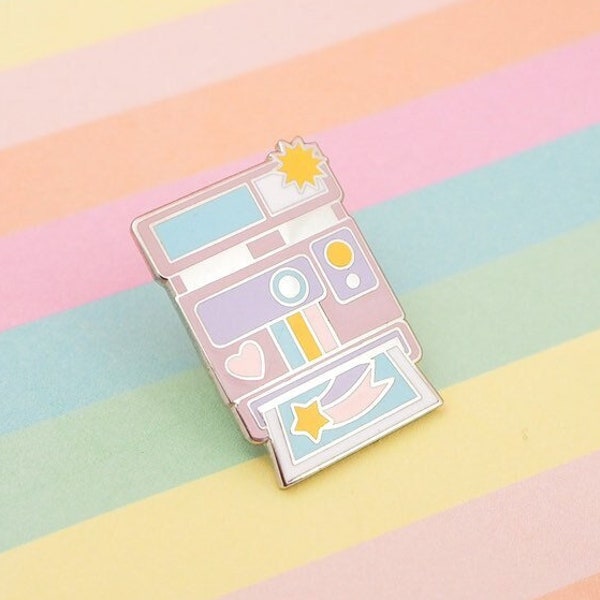 Pastel Camera Enamel Pin - Instant Camera Pin Badge - Cute Camera Lapel Pin