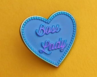 Boss Lady Rainbow Plated Pastel Enamel Lapel Pin Badge - Feminist Badge - Enamel Pin