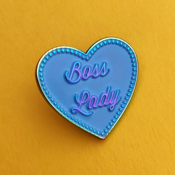 Boss Lady Rainbow Plated Pastel Enamel Lapel Pin Badge - Feminist Badge - Enamel Pin