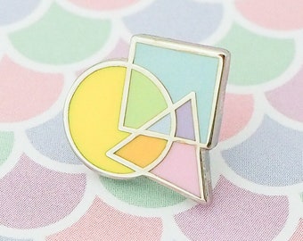 Pastel Geometric Rainbow Enamel Pin - Pastel Pin Badge - Lapel Pin