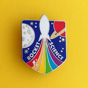 Rocket Science Rainbow Rocket Enamel Pin