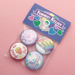 Feminist Killjoy Badge Pack 2 Button Badges image 1