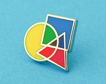 Bright Geometric Rainbow Enamel Pin - Rainbow Pin Badge - Lapel Pin