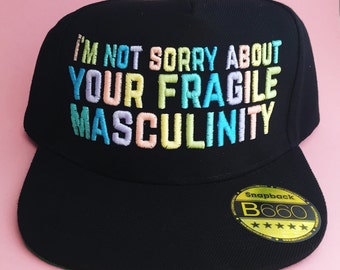 I'm Not Sorry About Your Fragile Masculinity Pastel Rainbow Snapback Cap - Feministische Pet - Feminisme