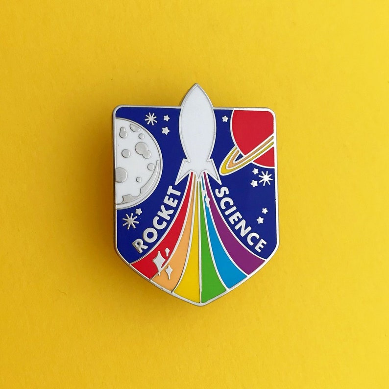 Rocket Science Rainbow Rocket Enamel Pin