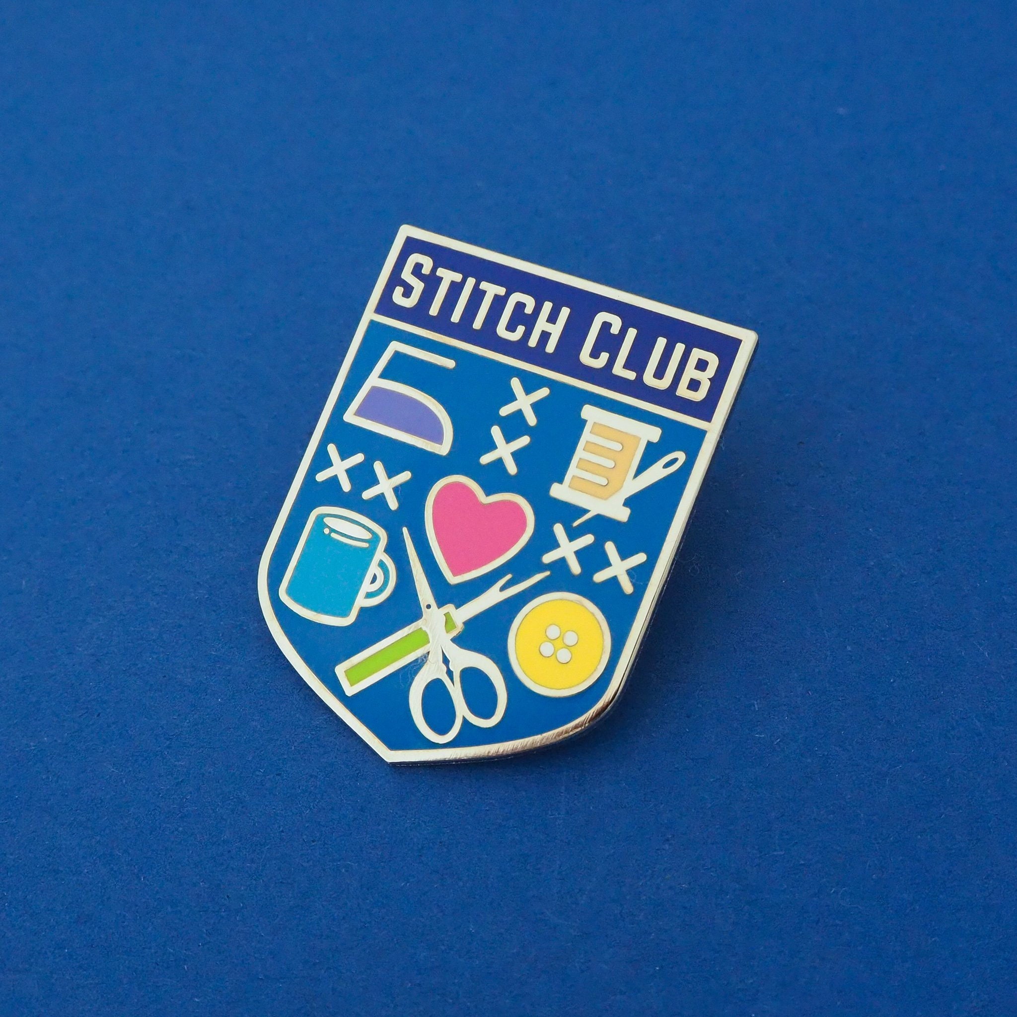 Bright Stitch Club Pin Badge Sewing Enamel Pin Lapel Badge photo