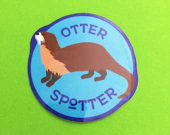 Otter Spotter Vinyl Sticker - Cute Otter Sticker