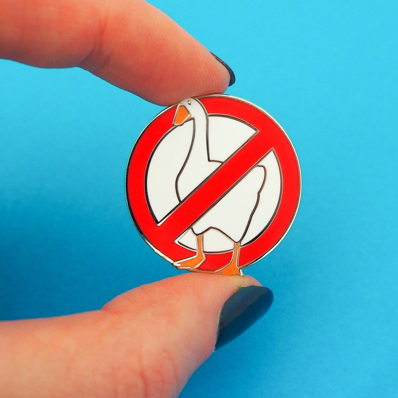 No Geese Enamel Pin Untitled Goose Game Lapel Pin Etsy