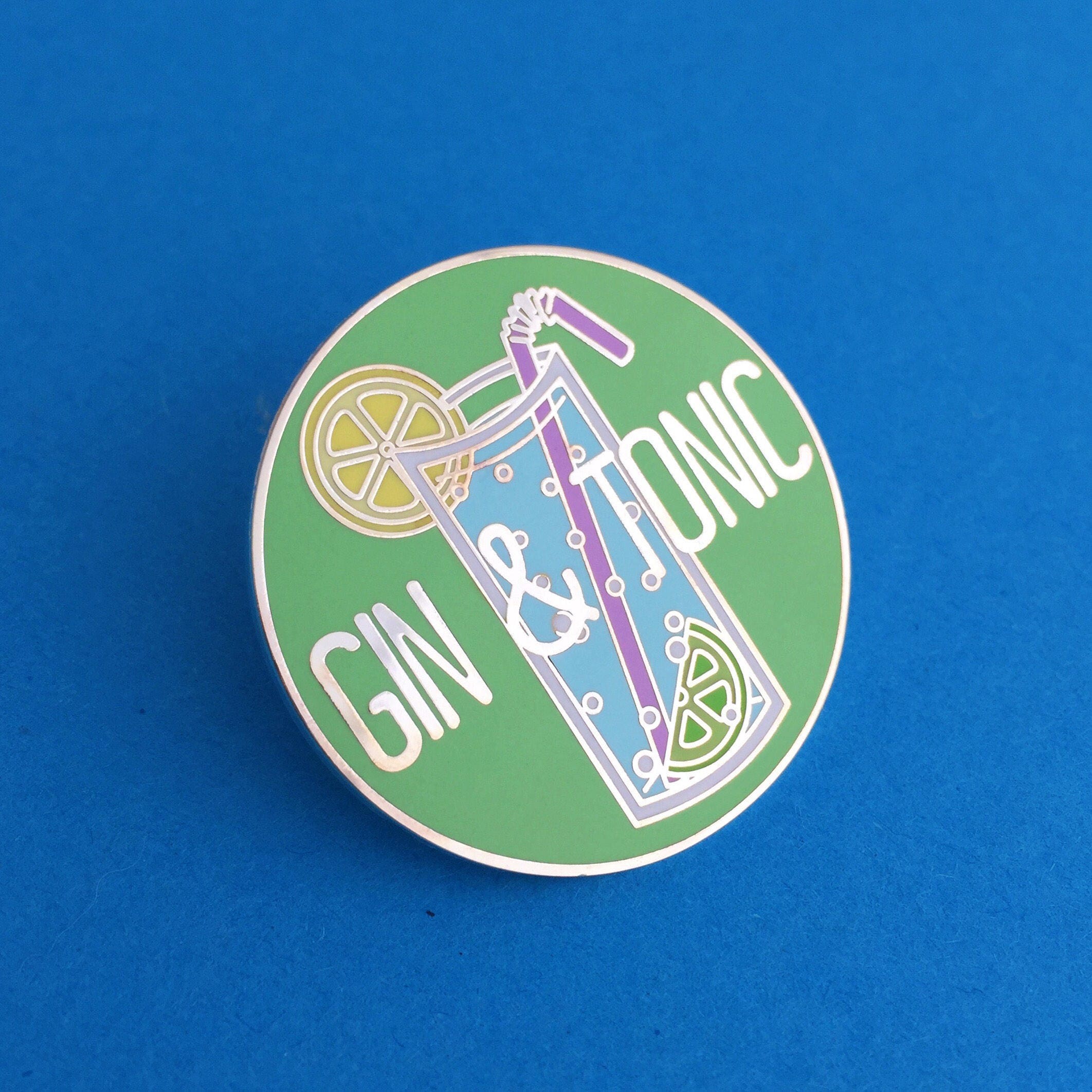 Gin and Tonic Enamel Pin Badge - Gin Badge - Lapel Pin, Tie Pin