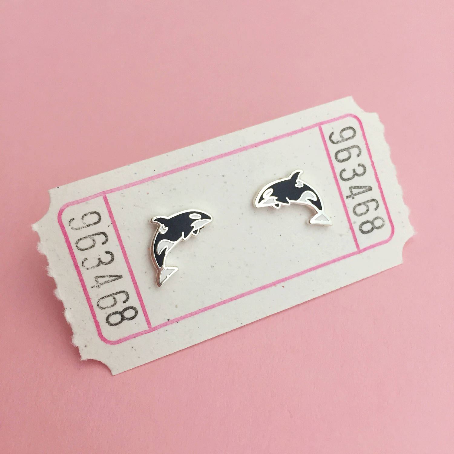 Tiny Orca Earrings - Hard Enamel Stud Earrings