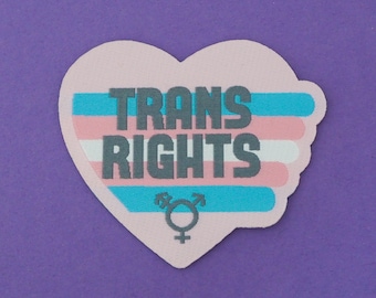 Parche con forma de corazón por los derechos trans – Aplique termoadhesivo LGBTQIA+