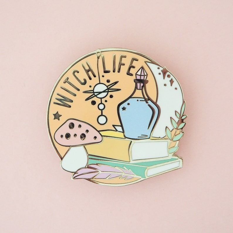 Witch Life Enamel Pin Pastel Hard Enamel Pin image 2