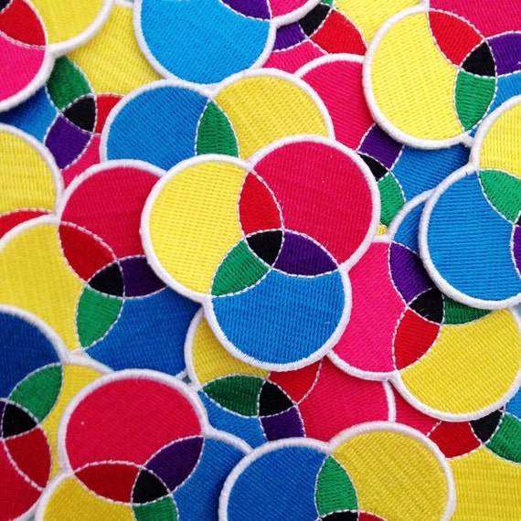 CMYK Embroidered Iron On Patch – Applique for Creatives