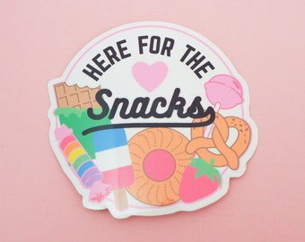 Here For The Snacks Vinyl Sticker