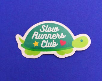 Slow Runners Club Vinyl Sticker - Cute Tortoise Sticker