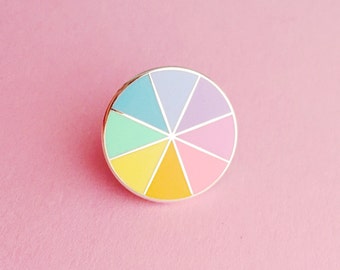 Pastel Colourwheel Enamel Pin Badge - Pastel Rainbow Lapel Pin