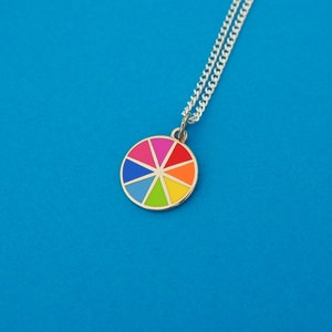 Bright Colour Wheel Charm Necklace