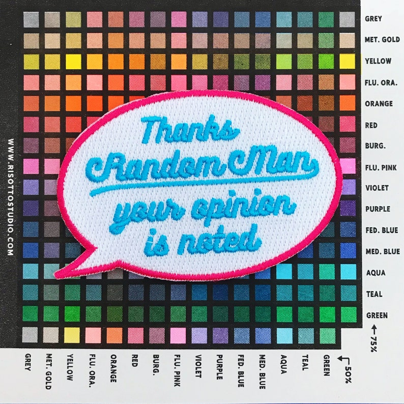 Thanks Random Man Your Opinion Is Noted Patch Iron On Patch Etsy