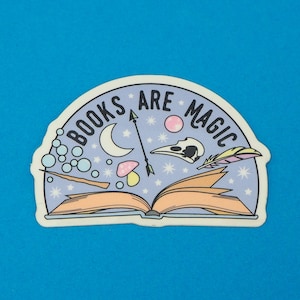 Books Are Magic Coated Vinyl Sticker - Book Gifts
