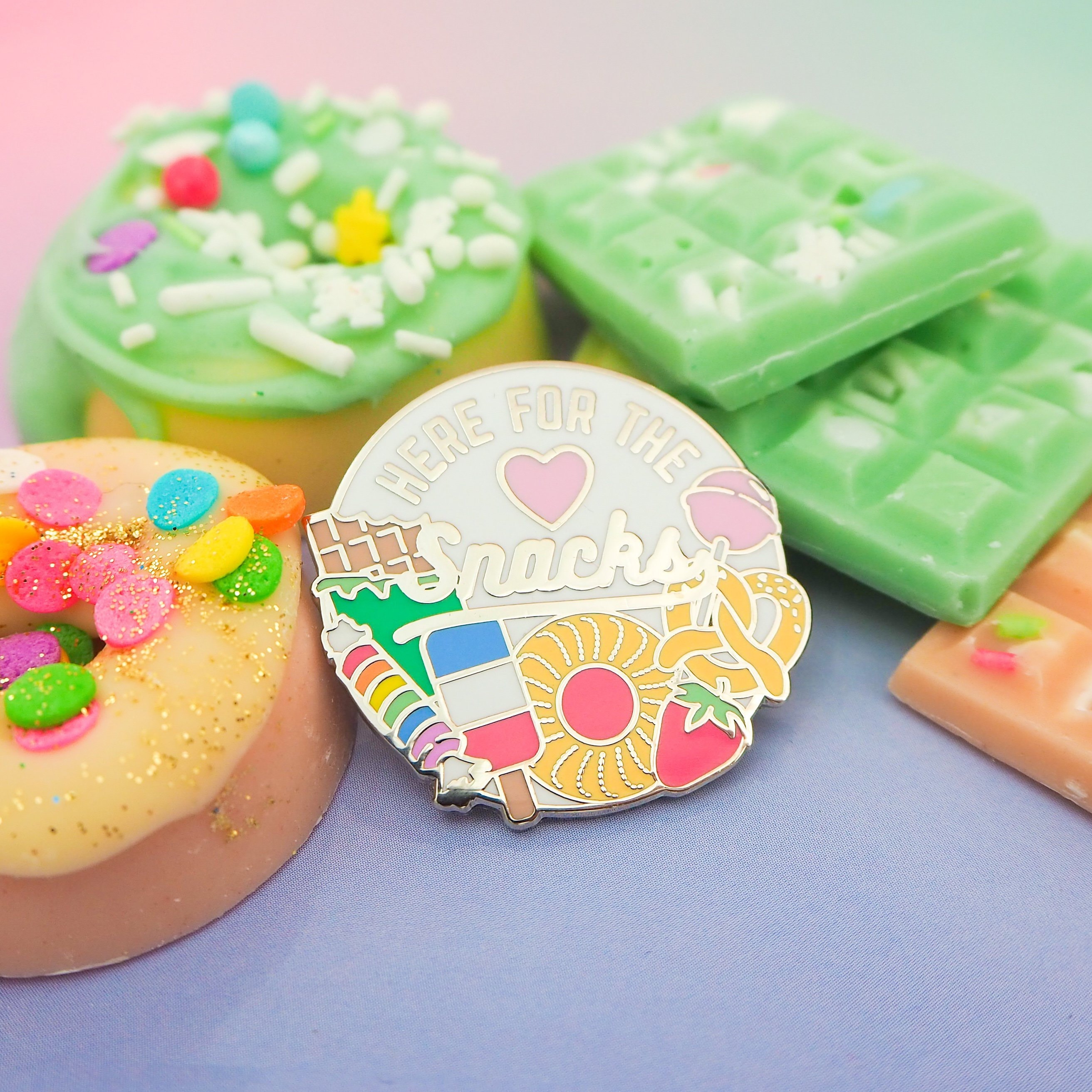 Here For The Snacks Enamel Pin - Hard Enamel Pin Badge