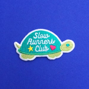 Slow Runners Club Patch - Iron On Cute Tortoise Patch