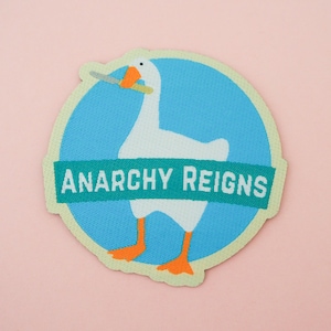 Anarchy Reigns Iron On Patch - Untitled Goose Game Patch - Honk