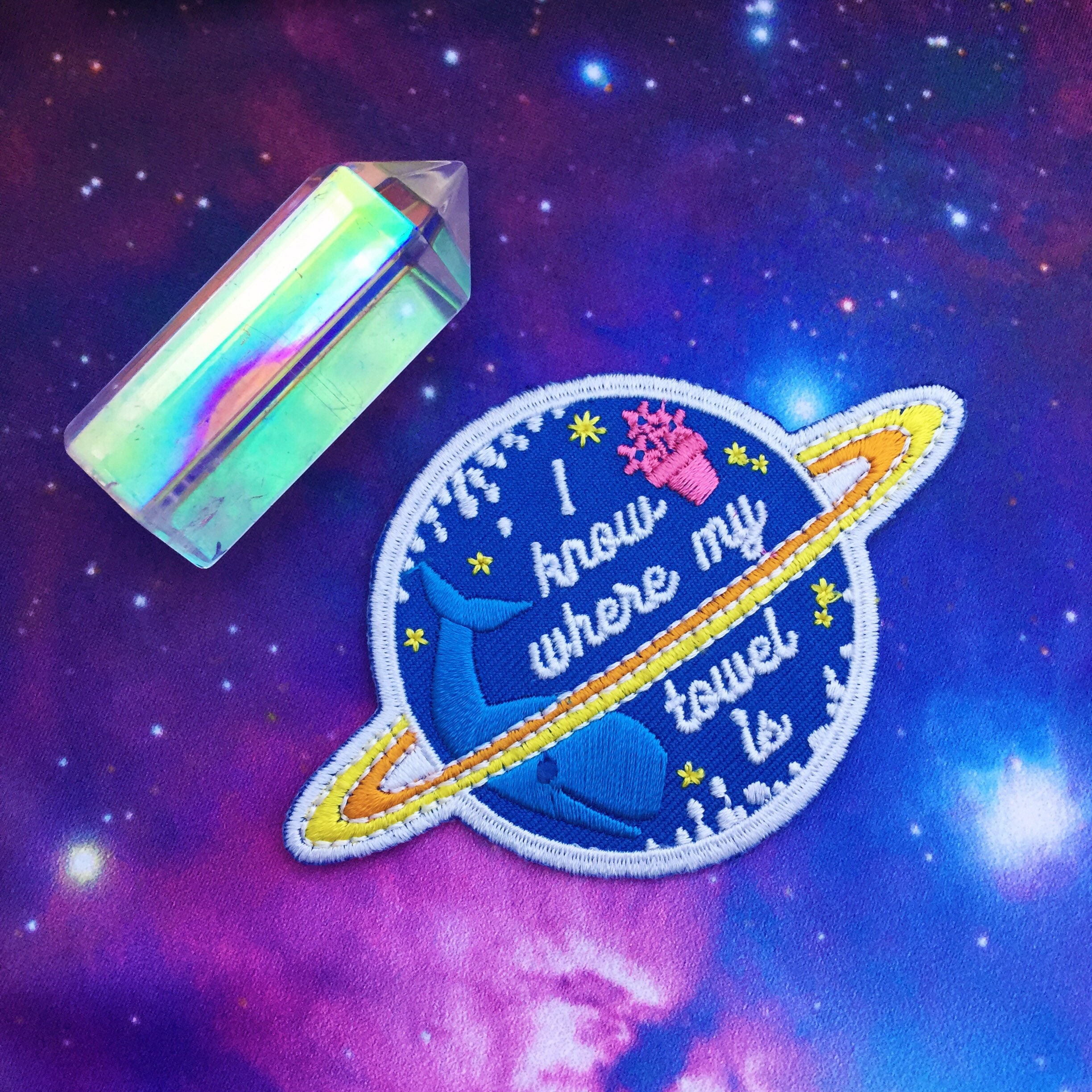I Know Where My Towel Is Iron On Patch - Hitchhikers Guide To The Gal…