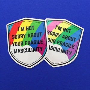 I'm Not Sorry About Your Fragile Masculinity Rainbow Vinyl Sticker