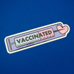 Vaccinated Rectangle Vinyl Sticker - Health Care Sticker - Vaccines Sticker - World Immunisation Week