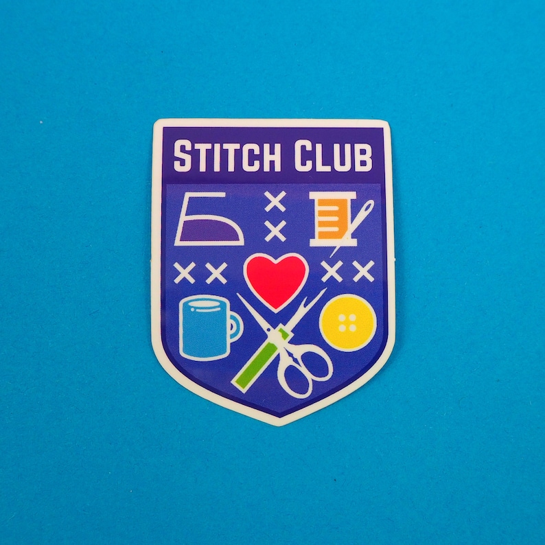 Stitch Club Sewing Sticker Vinyl Sticker image 1