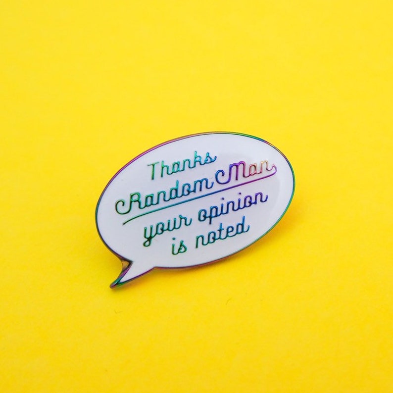 Thanks Random Man Your Opinion is Noted Enamel Pin Glitter Etsy