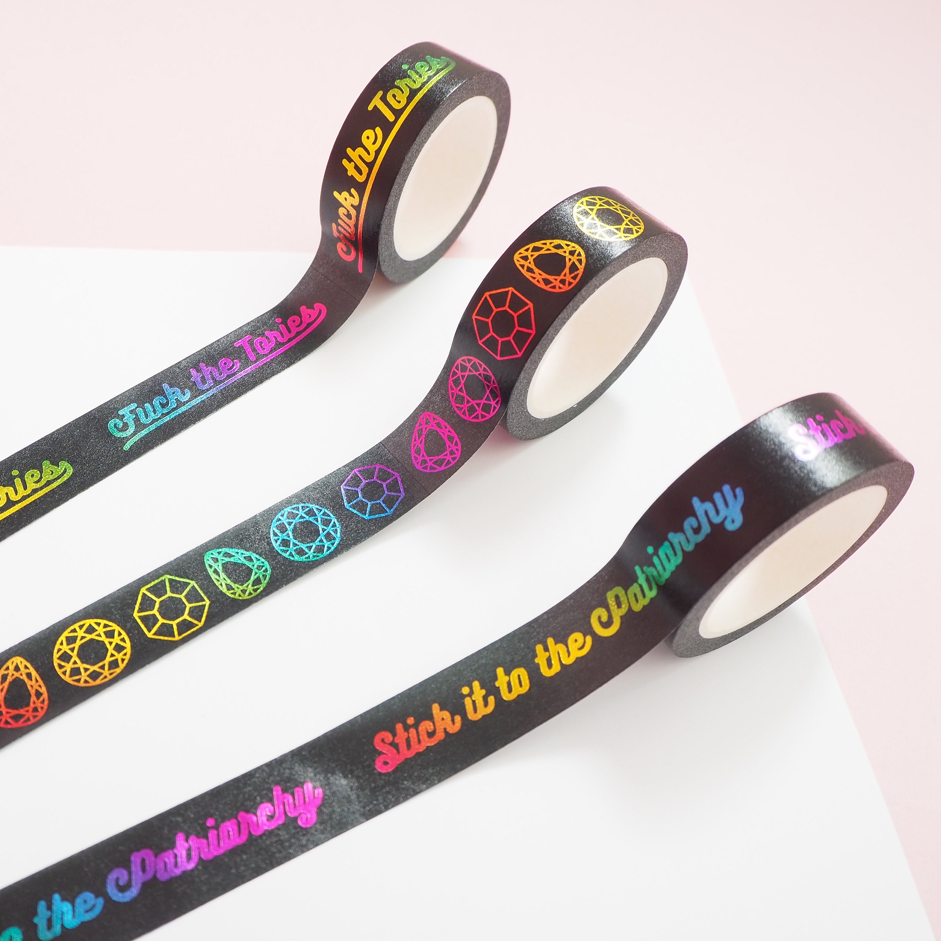 Stick It To The Patriarchy Rainbow Foil Washi Tape | Etsy