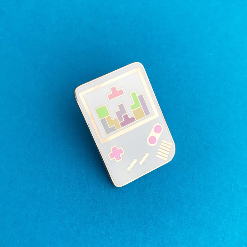 Pastel Gameboy Tetris Enamel Pin Badge, Lapel Pin, Tie Pin image 2