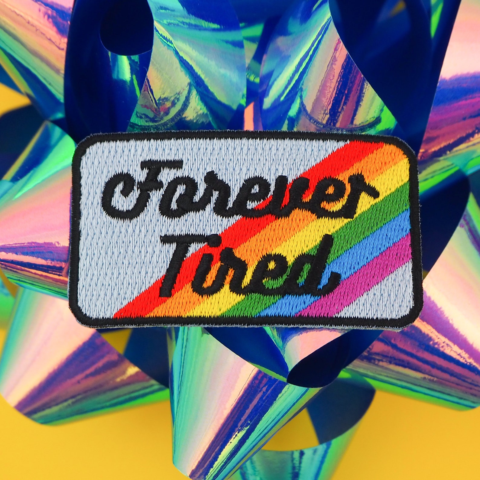 Forever Tired Iron on Embroidered Patch Etsy