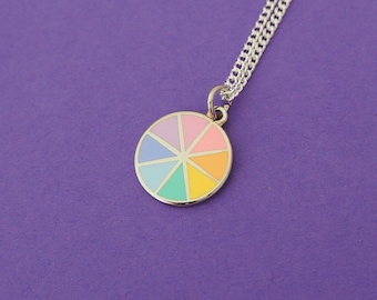 Pastel Colour Wheel Charm Necklace