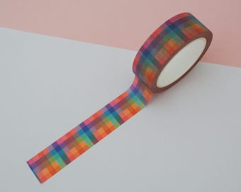 Pastel Rainbow Check Washi Tape