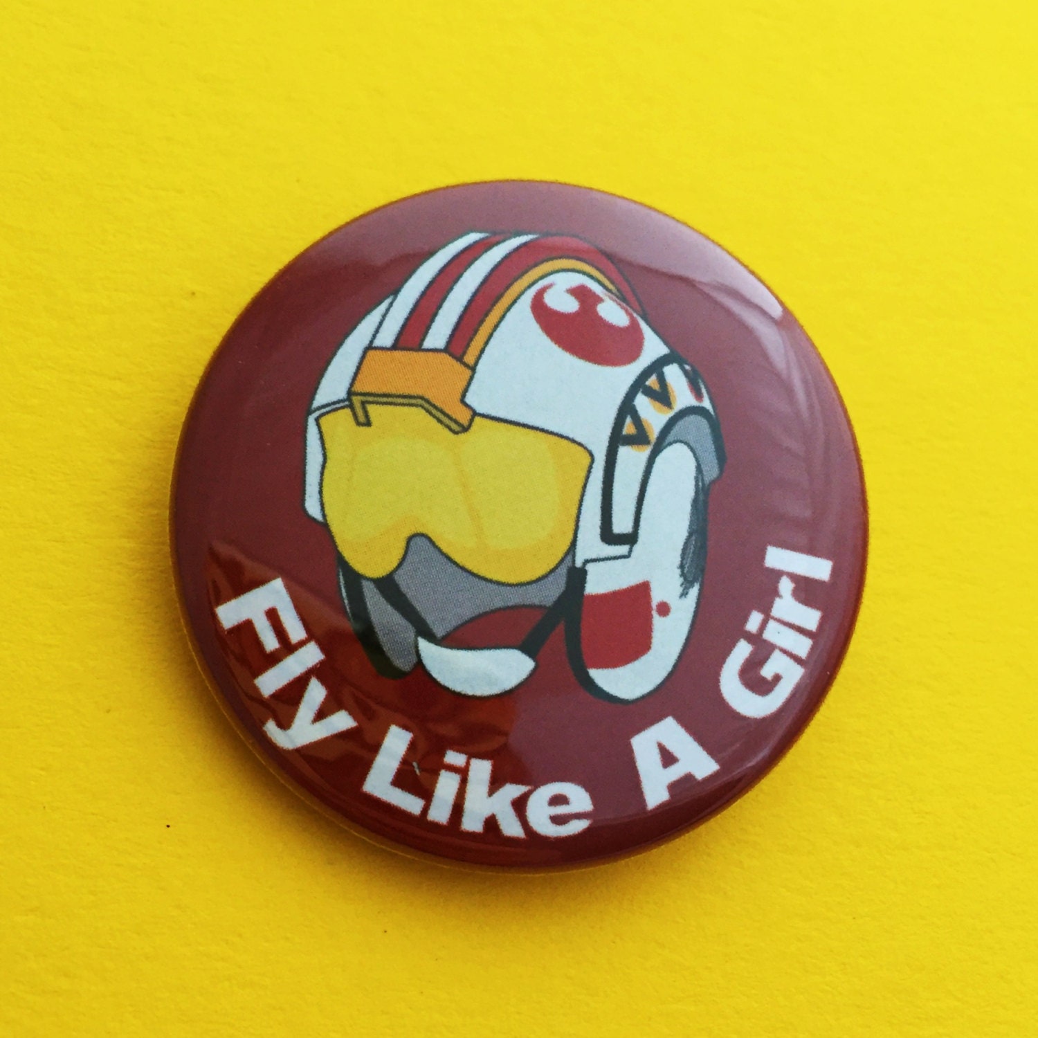 Fly Like A Girl Button Badge